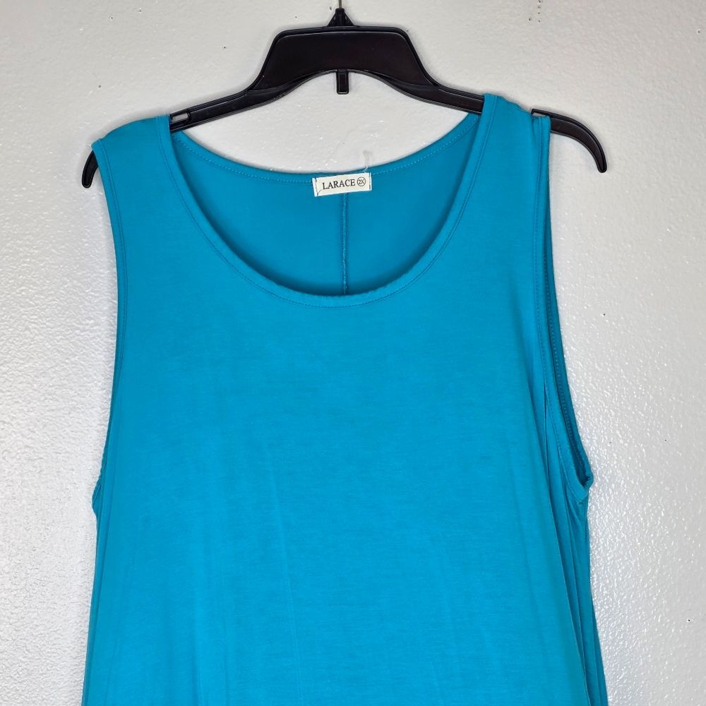 Larace Teal Blue Sleeveless Aline Tunic Tank Size 2X - Picture 4 of 10